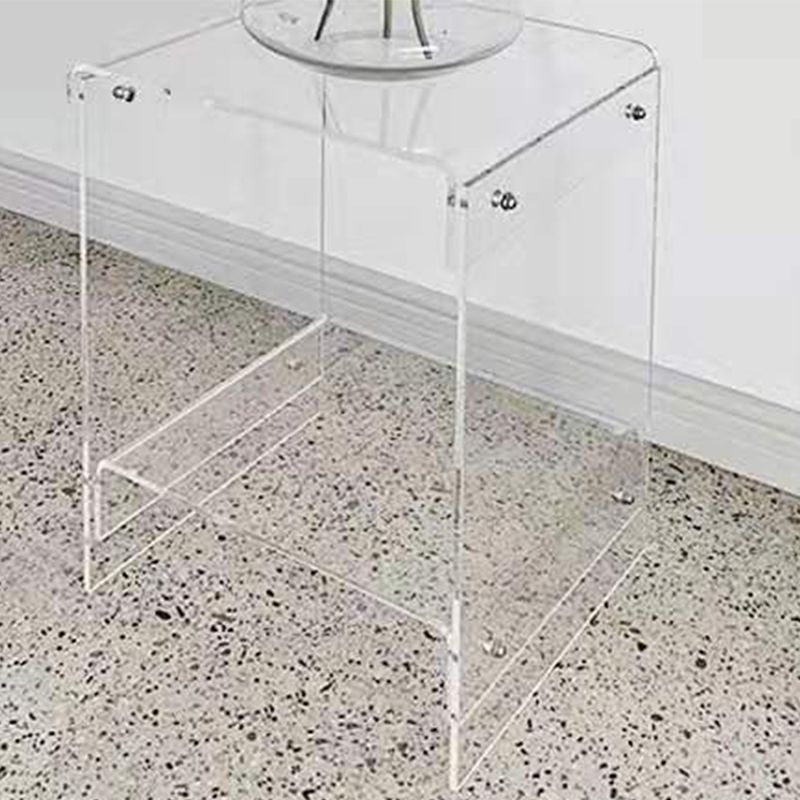 Plastic Side End Table 15.94" Wide Sled Sofa Side Accent Table