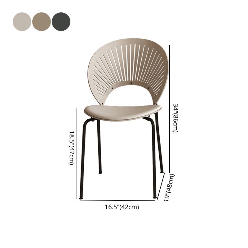 Sillas sin brazos de comedor modernas Sillas laterales de comedor interior con patas de metal