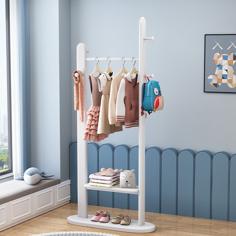 Stable Coat Rack Solid Rubberwood Free Standing Hooks Design Coat Rack