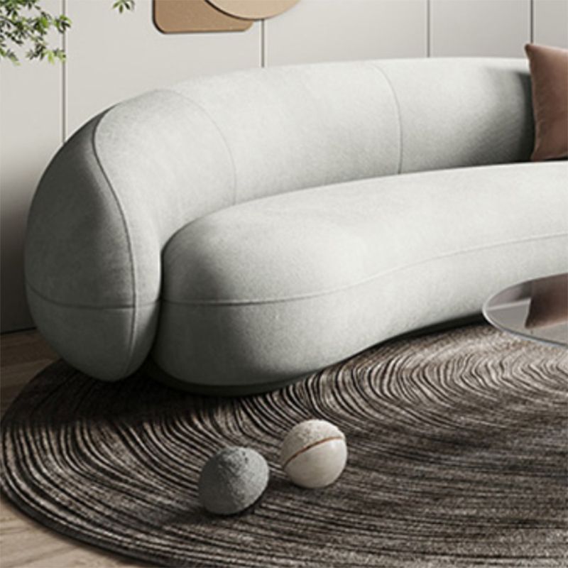 Contemporary Sofa with Tuxedo Arm for Living Room Curved Sofa