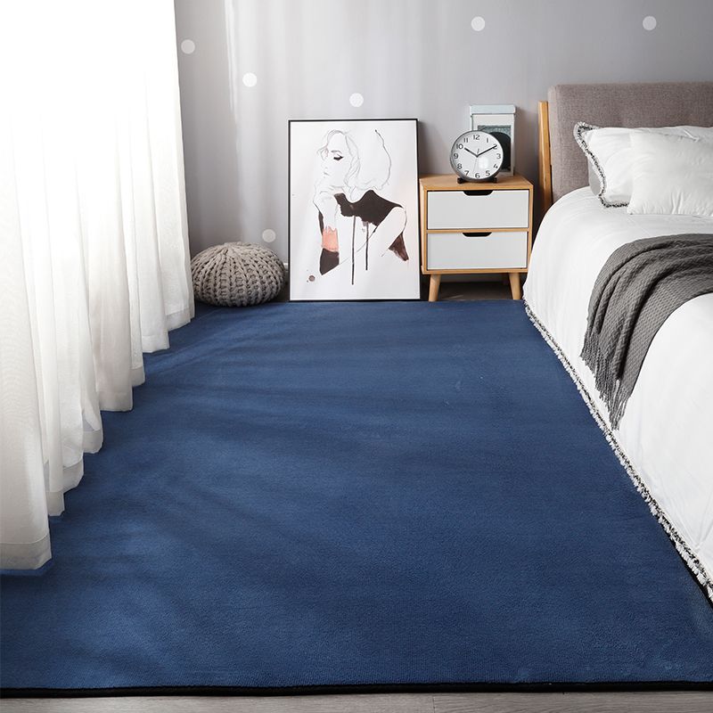 Tapis contemporain solide à shag en polyester