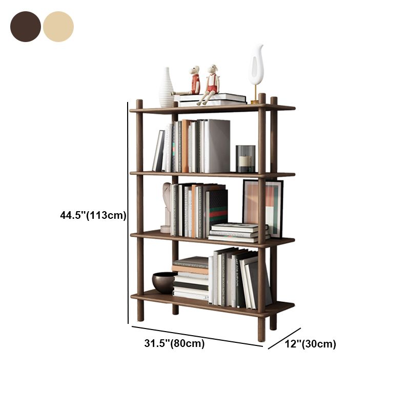 Gummiholz ​​Etagere Bücherregal zeitgenössisches offenes Bücherregal für Zuhause