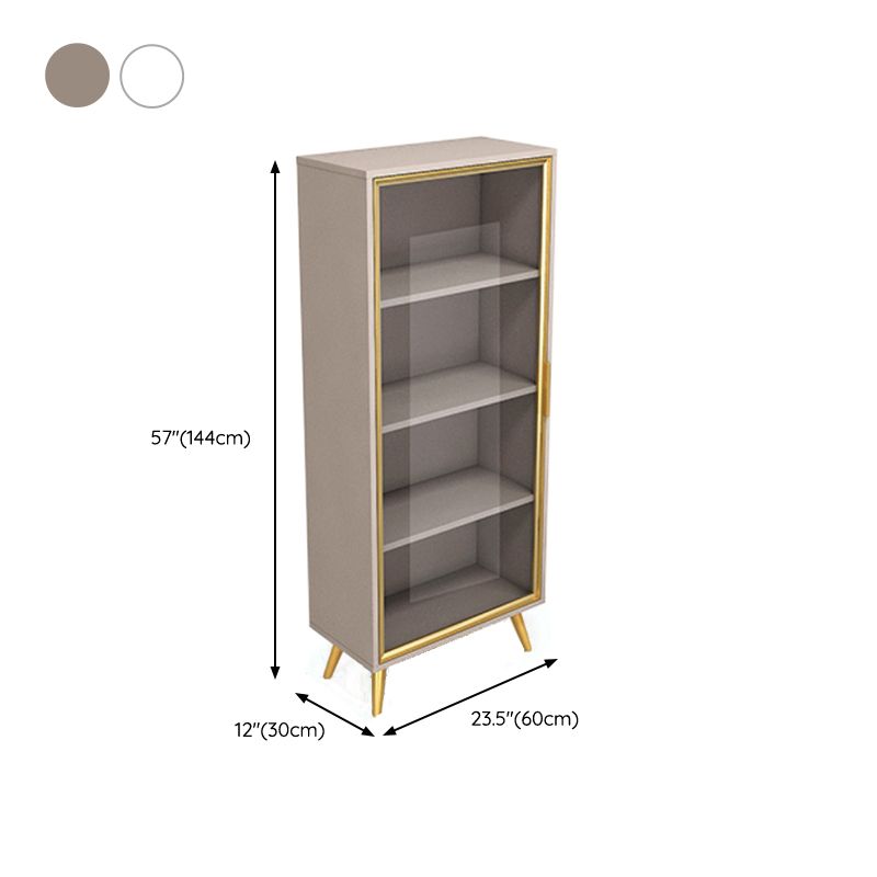 Glam Engineered Wood Bookcase Standard Closed Back Bookshelf with Cabinets
