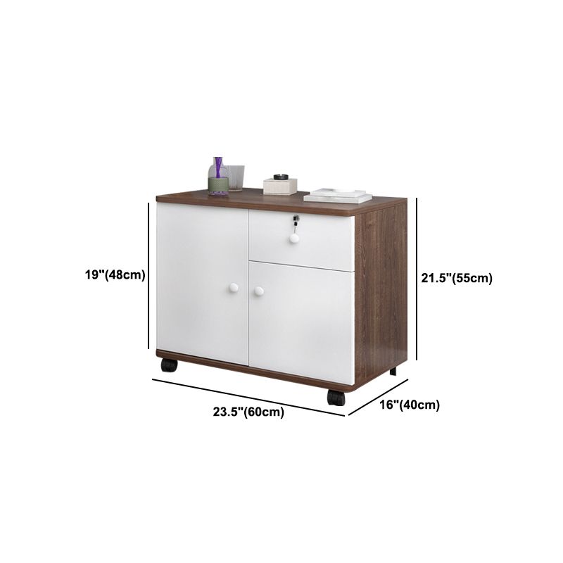 21.6"/28.7" Tall Wooden Nightstand Modern Night Stand With Drawers and Cabinets