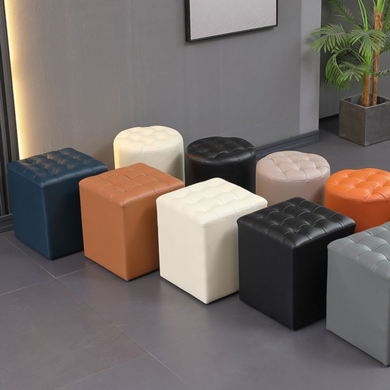 Genuine Leather Ottoman Tufted Square Whole Colored Water Resistant Cube Ottoman