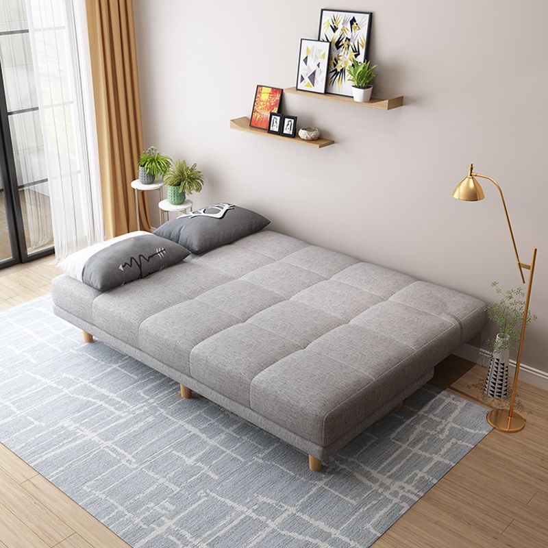 30.31" H Linen Armless Sofa with Biscuit Back Foldable Convertible Sofa