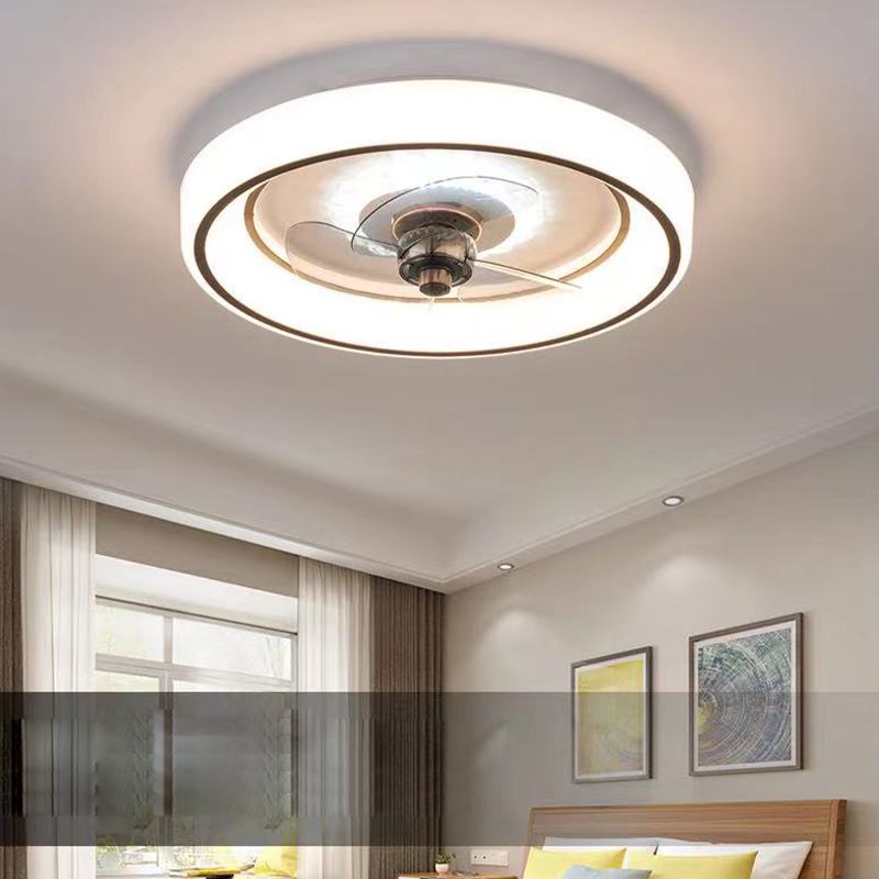 Geometrische Esszimmer Deckenventilator Beleuchtung Acryl minimalistische LED Semi Flush Mount