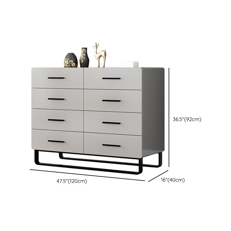 Contemporary Bedroom Storage Chest Engineered Wood Chest in Gray with Drawers