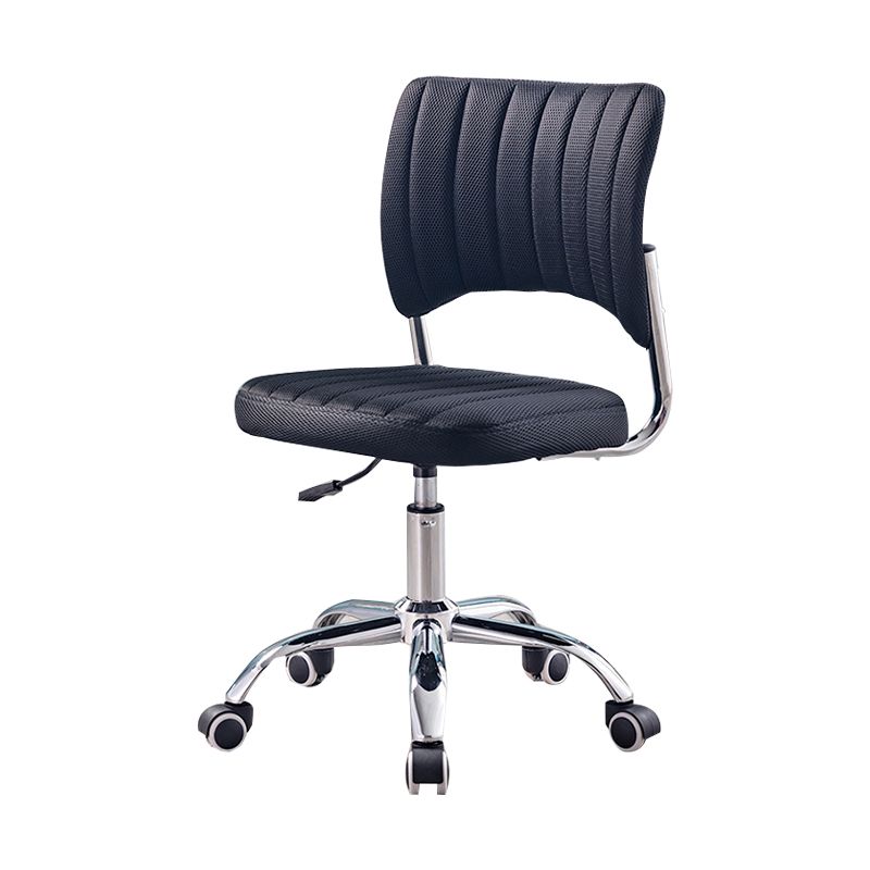 Chrome Frame Modern Office Chair Armless Desk Chair with Mid Back