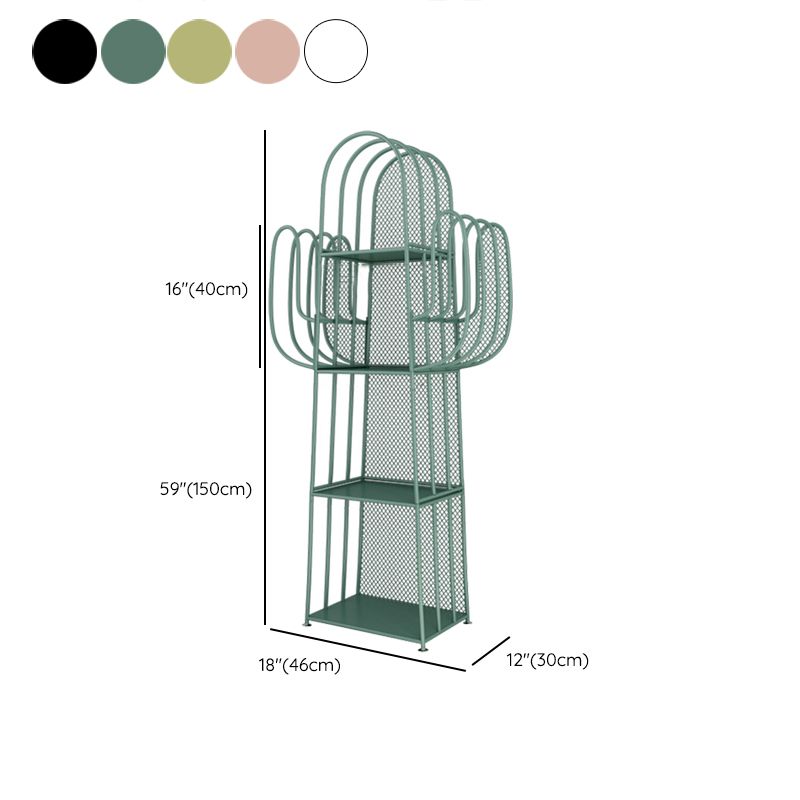 Scandinavian Geometric Bookcase Metal Closed Back Bookshelf with Shelves