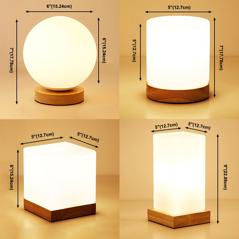 Modern Minimalism Table Light White Glass Bedroom Living Room Desk Lamp