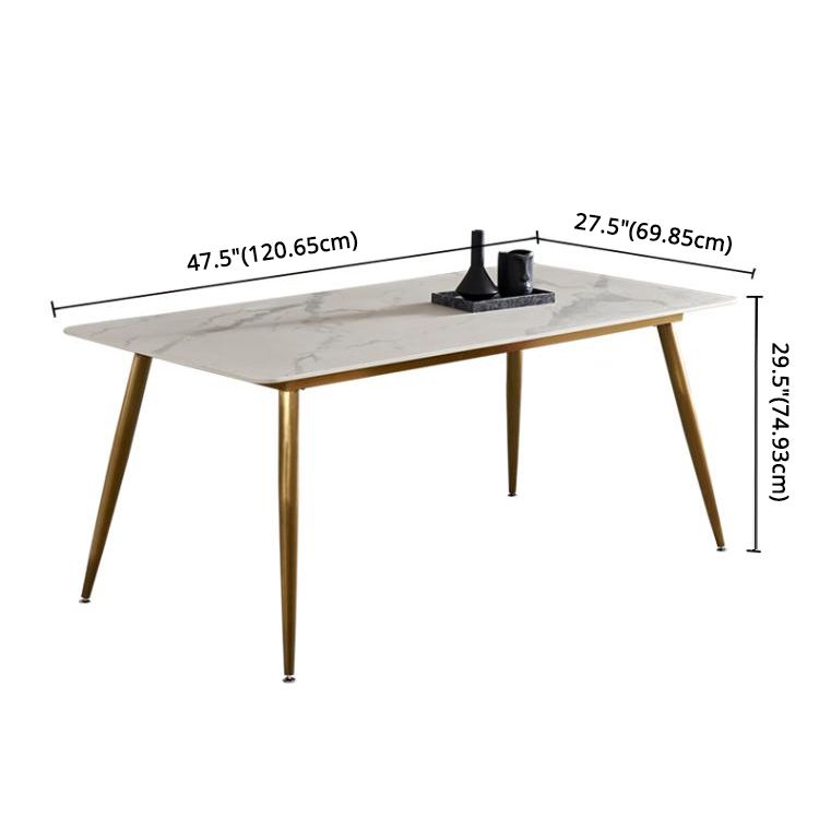 Modern Style Sintered Stone Dining Table with White Rectangle Shape Table for Home Use