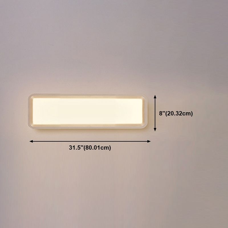 Metal Square Shape Wall Light Modern Style 1-Light Wall Mounted Light Fixture in White