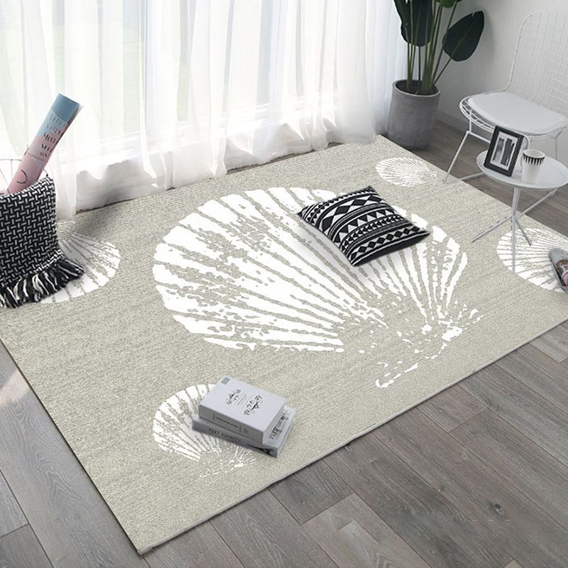 Gray Modern Rug Polyester Irregular Line Rug Washable Rug for Home Decor