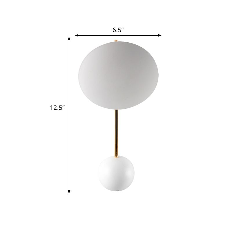 Éclairage mural de lecture de disque blanc Postmoderne LED Metallique Mall Lampe murale avec plaque arrière semi-cercle
