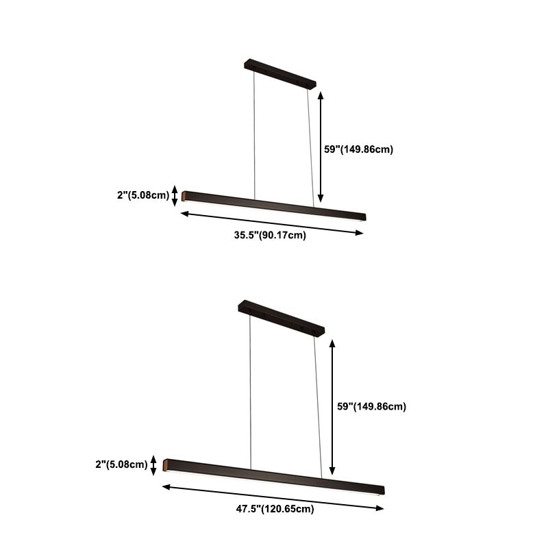 Lámpara de 1 cabeza de lámpara de la isla de metal moderna lámpara colgante de 1 cabeza lineal con sombra acrílica