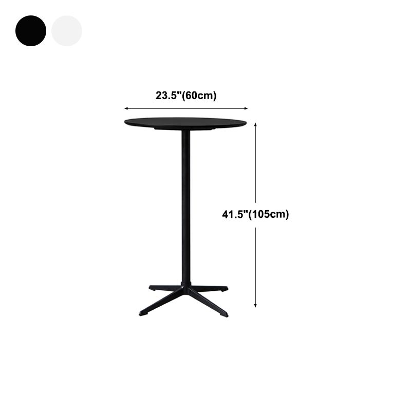 Modern Wood Counter Table with Round Table Top 4-Prong Table - 42" H