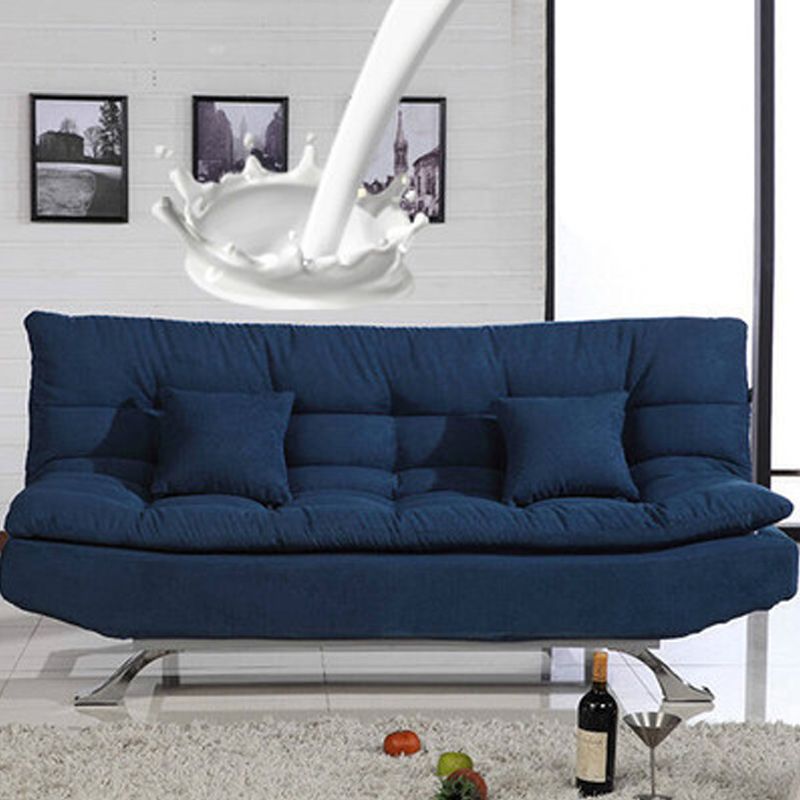74.80" W √ó 33.46" D √ó 35.43" H Biscuit Back Velvet Armless Sofa with Foldable