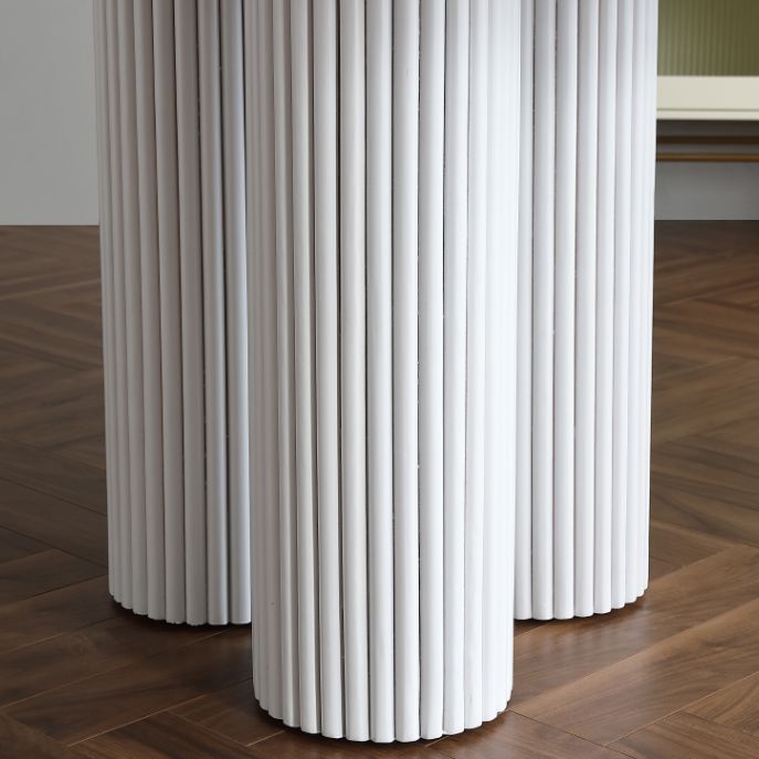 Round White Indoor Dining Table Set Modern Stone 1/2/3/5 Pieces Dinette Set