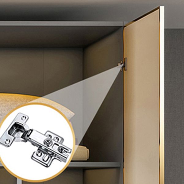 Contemporary Style Wardrobe Gray Colour Wooden Wardrobe Closet With Shelves