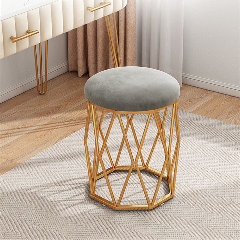 Solid Color Flannel Standard Stool Modern Simple Upholstered Stool
