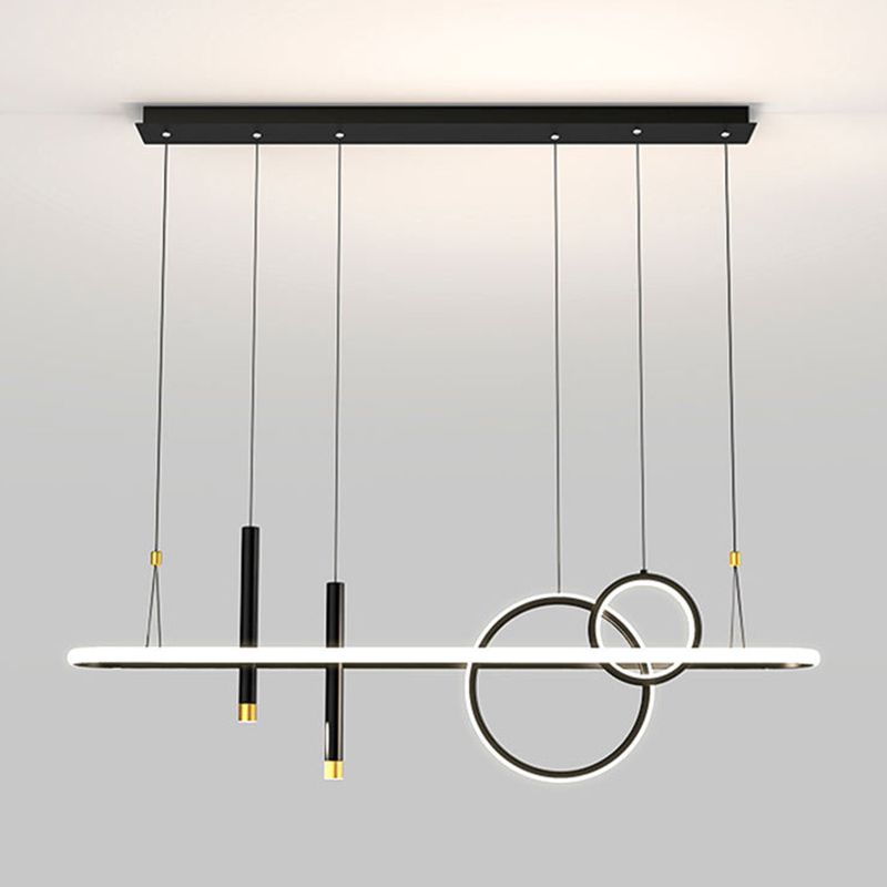 Modern Straight Bars Chandelier Lighting Fixtures Metal Chandelier Lamp