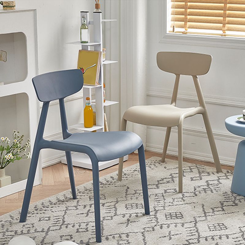 Nordic Open Back Side Chair Plastic Indoor Armless Chair for Dining Room