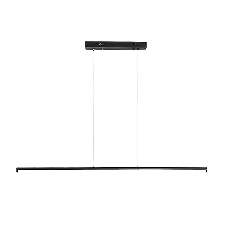 Linear Shape Island Pendant Contemporary Style Metal 1 Light Island Pendant Light in Black