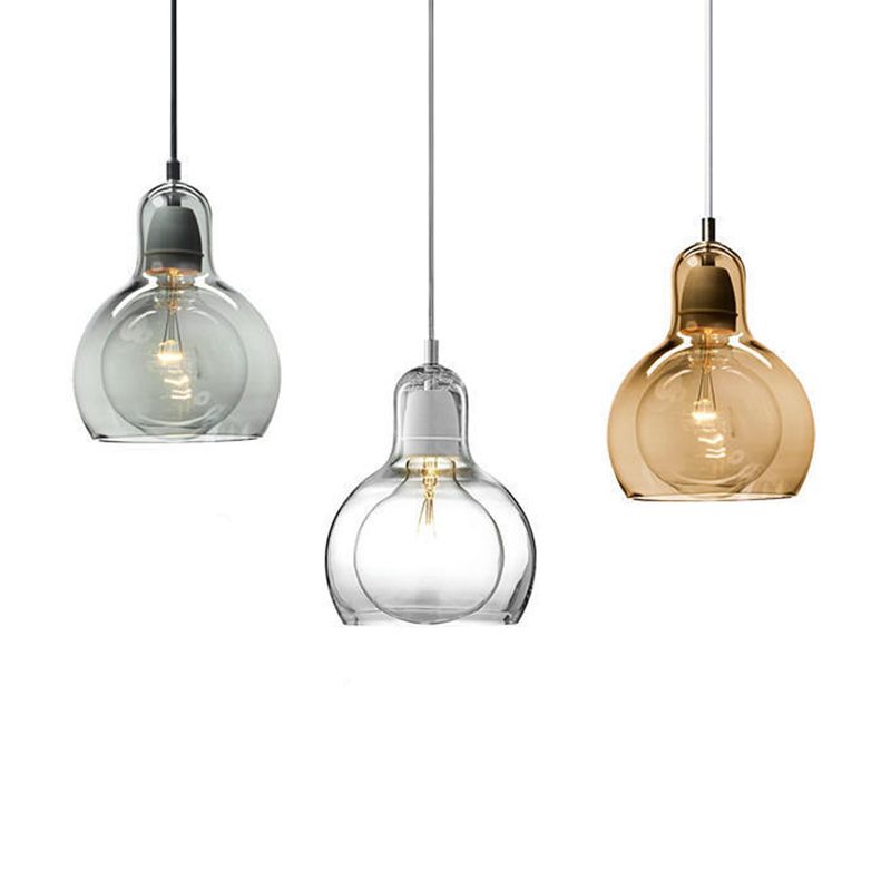Nordic Style Bulb Pendant Lighting Fixture Glass Dinning Room Ceiling Pendant Light