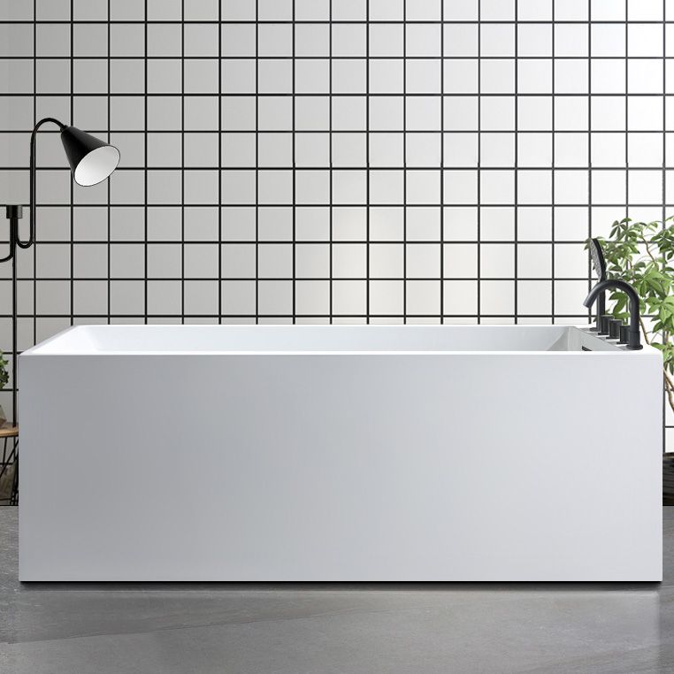 Back to Wall Antique Finish Bath Soaking Rectangular Modern Bath Tub