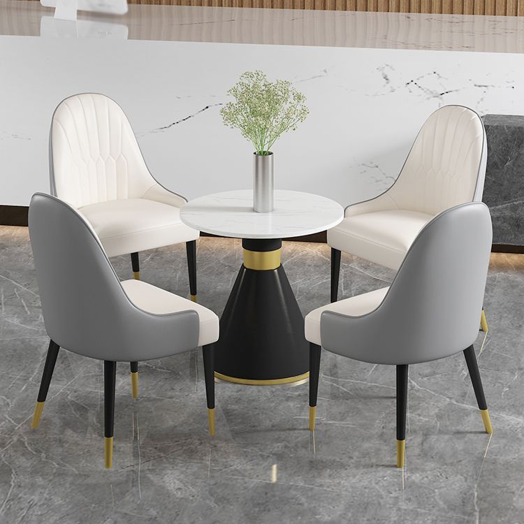 Glam Sintered Stone Dining Table Set 1/2/3/4/5 Pieces Dining Set for Dining Areas