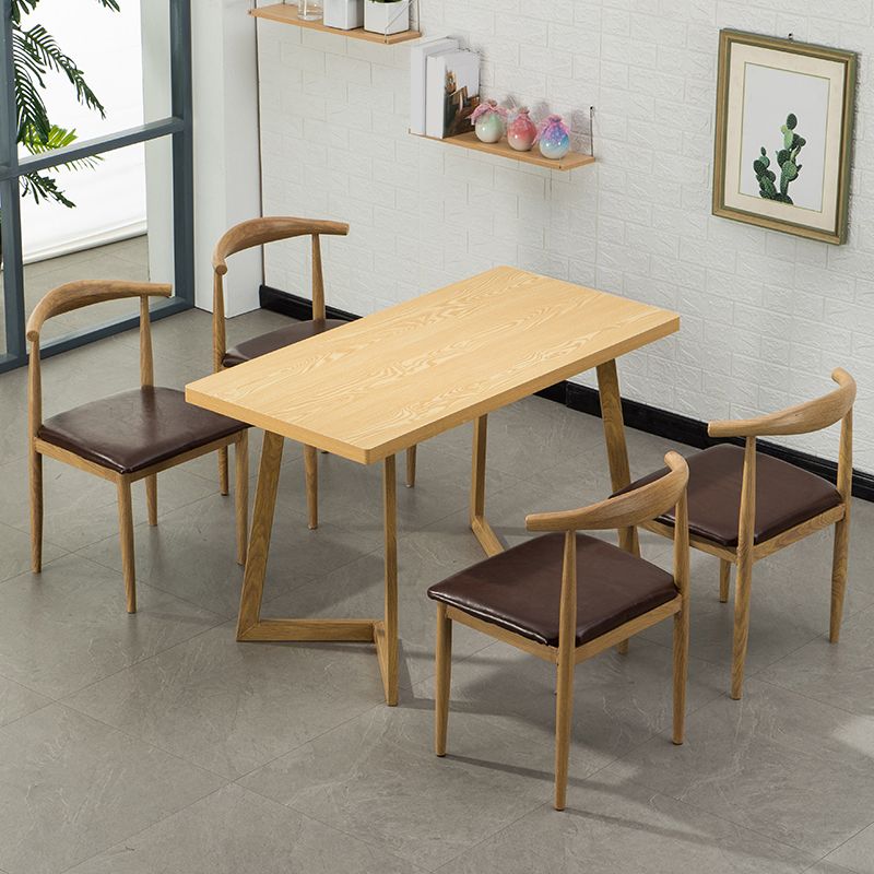 Industrial Dining Table Set 1/3/5 Pieces with Metal Base Kitchen Furniture Set