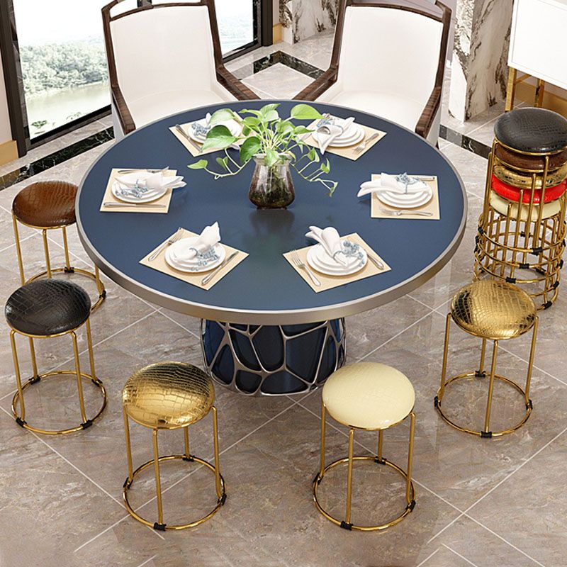 Modern Leather Standard Round Pure Color Standard for Home Decor