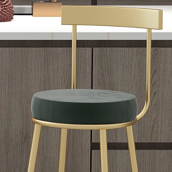 Glam Round Counter Height Stools Grey and Gold Footrest Upholstered Counter Bar Stool