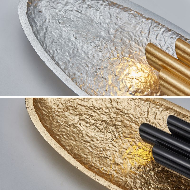 Metal Oval Wall Lighting Modern Style 2 Lights Wall Lighting Fixtures