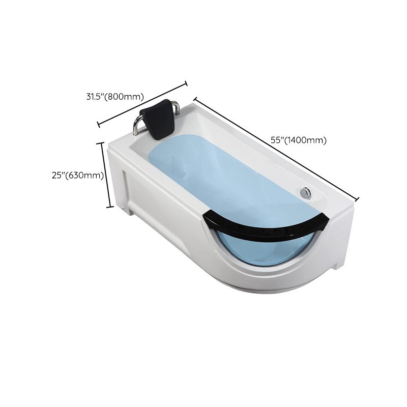 Free Form Corner Bathtub Acrylic Soaking White Modern Back to Wall Bathtub