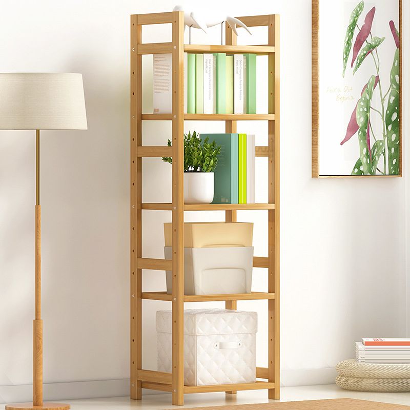 Modern Solid Bamboo Bookcase, Geometric Bookshelf for Any Room, 10" W