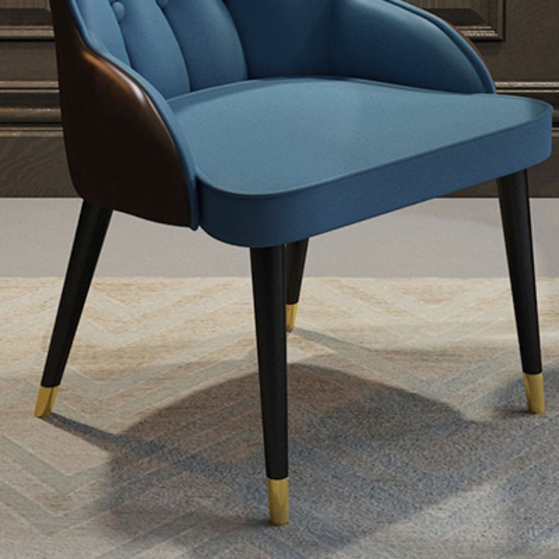 Tufted Parsons Chair Industrial Kitchen Dining Chairs with Metal Legs
