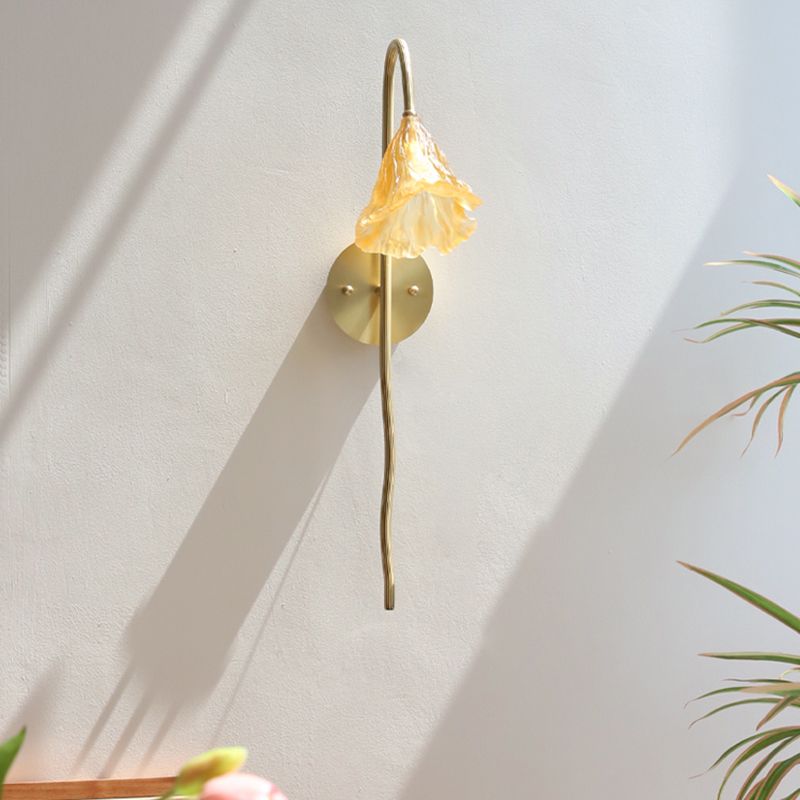 Modern Metal Sconce Light Fixture Glass Shade Wall Sconce Lighting for Bedroom