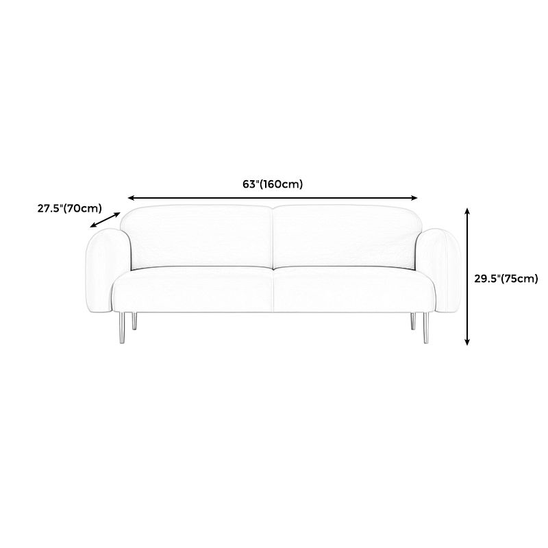 Overgangs moderne strakke achterbank 29.53 "Hoge fluwelen opgerolde armbank voor woonkamer