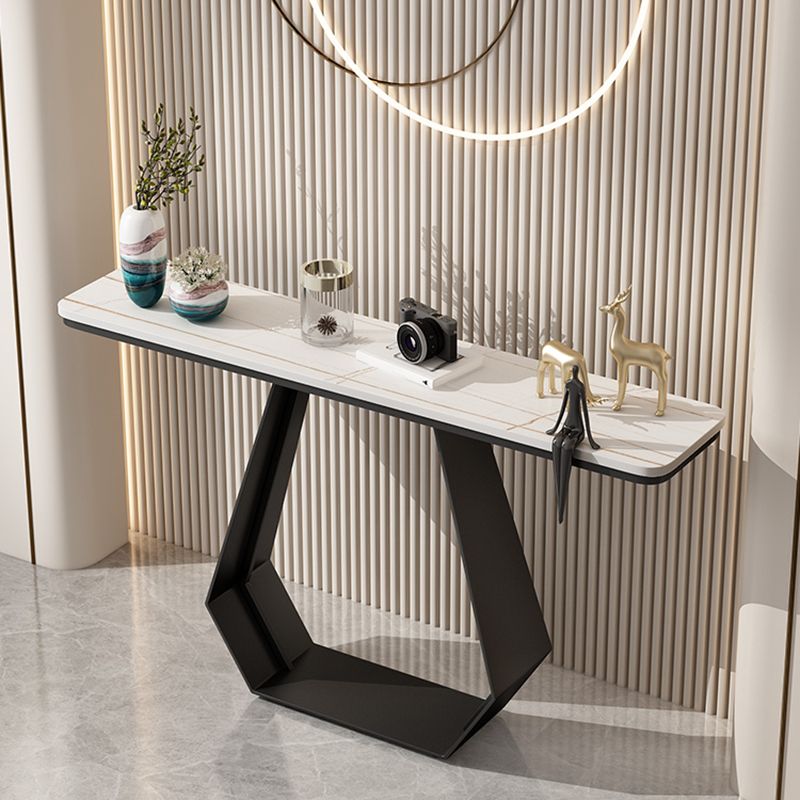 11" Wide Stone Contemporary Console Table Rectangle Accent Table