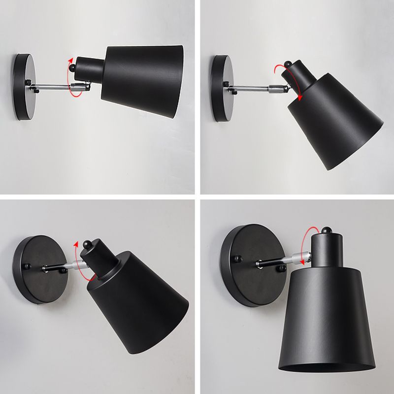 Noordse moderne metalen metalen wandmontage van 1 licht montage lamp kegelwand sconce voor slaapkamer