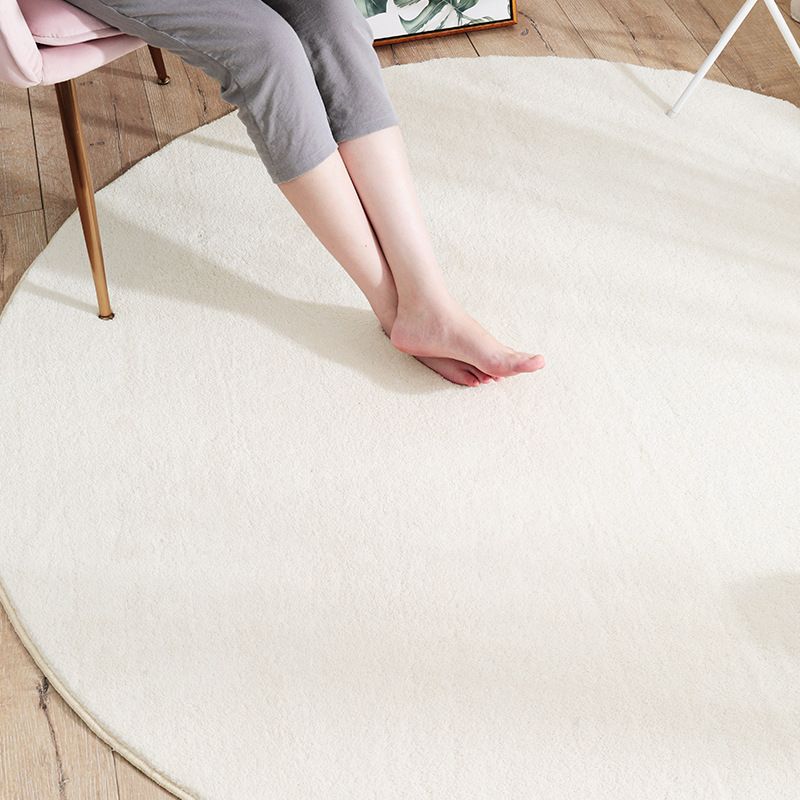 Round Palm Leaves Print Carpet Polyester Modern Indoor Rug Non-Slip Backing Carpet for Living Room