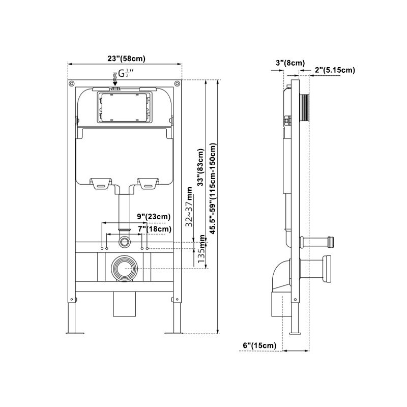 Wall Mount Automatic Toilet Concealed In-Wall Toilet Tank Toilet