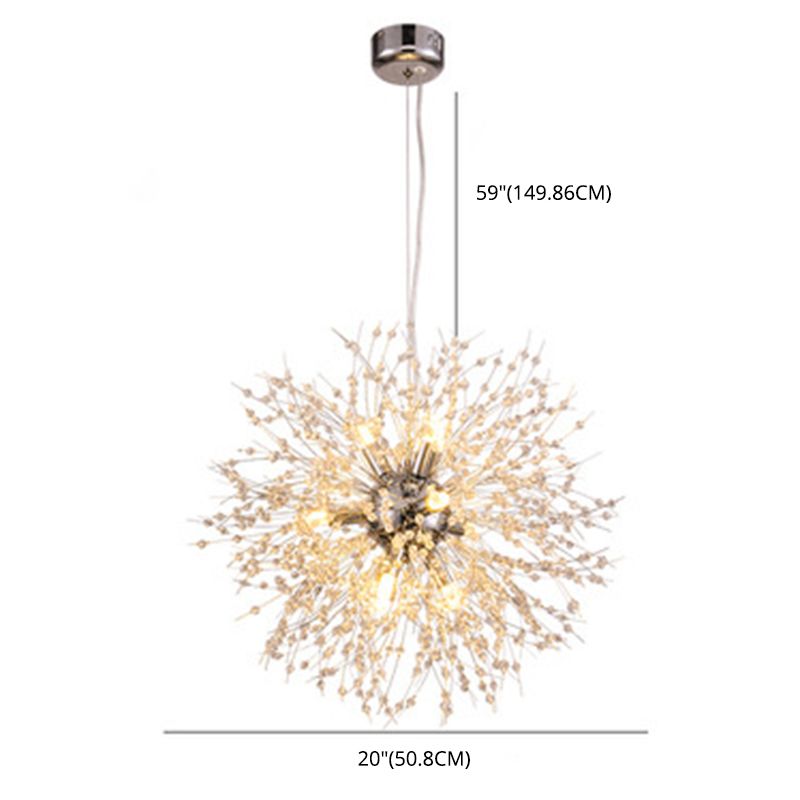 Paardebloem gevormd metallic hangend licht Moderne Minimalistische stijl Restaurant Pendant plafondlamp met 47 "verstelbare hangdraad