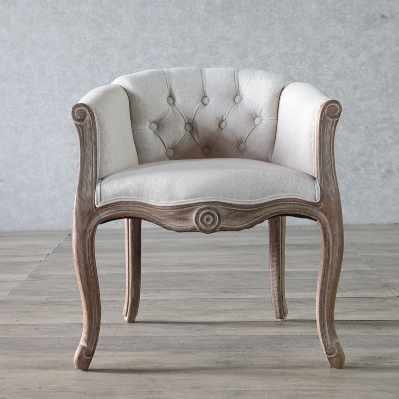 Matte Finish Solid Back Chair Farmhouse Coffee Shop Fabric Arm Chair