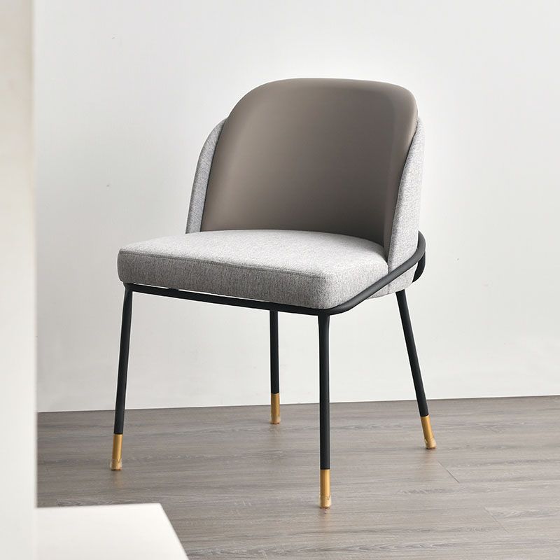 Scandinavian Design Solid Back Chairs Armless Upholstered Dining Side Chairs