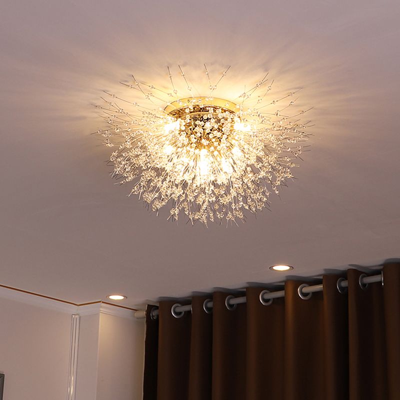 Contemporary Blossom Flush Light Fixture Crystal Flush Mount Lights for Bedroom