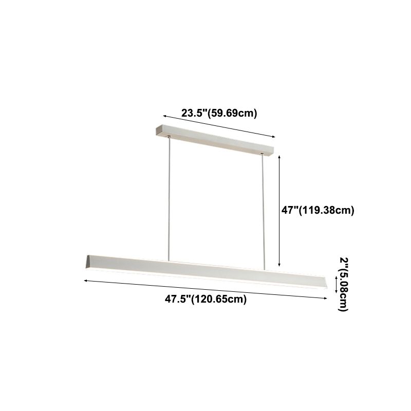 Simple LED Island Light Modern Style White Hanging Light for Dining Room