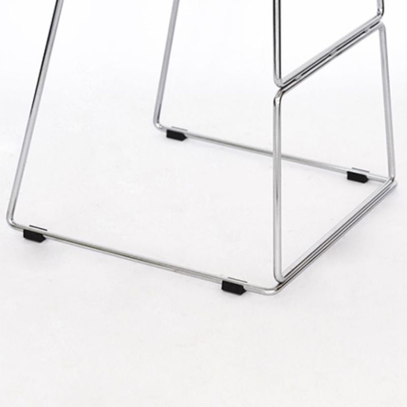 Contemporary Plastic Dining Stools Armless Bar Stools with Metal Base